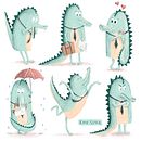 Alligator Character Page. Un proyecto de Ilustración infantil, Ilustración tradicional e Ilustración digital de Katie Stack - 14.12.2021