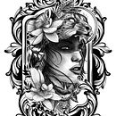 Mi Proyecto del curso: Diseño e ilustración digital de tatuajes con Procreate. Projekt z dziedziny Trad, c, jna ilustracja, Projektowanie graficzne, Ilustracja c, frowa, Projektowanie tatuaż, R, sunek c i frow użytkownika Richard Acevedo - 16.12.2021