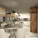 Aranżacja salonu z kuchnią. Projekt z dziedziny Design, Architektura wnętrz i Projektowanie wnętrz użytkownika Anna Niedziewicz - 17.12.2021