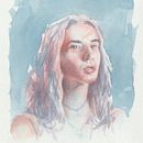 Mi Proyecto del curso: Retrato artístico en acuarela. Fine Arts, Painting, Watercolor Painting, and Portrait Drawing project by Edgar Martínez Mendoza - 12.20.2021