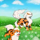 Arcanine e Growlithe. Un projet de Illustration numérique de Marcelo Lopes - 15.12.2021
