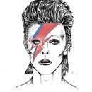 Bowie Blackwork. Een project van Traditionele illustratie,  Tatoeageontwerp,  Beeldende kunst, Grafisch ontwerp,  Tekening, Tekening met potlood,  Artistieke tekening y  Portrettekening van giancaema - 20.12.2021