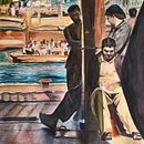 Porters at noon rest on the side of Dubai Creek Ein Projekt aus dem Bereich Aquarellmalerei von Ayesha Al Budoor - 26.12.2021