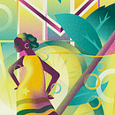MOJITO: Art Deco-stijl voor digitale illustratiecursus. Een project van Traditionele illustratie,  Beeldende kunst, Posterontwerp y Digitale illustratie van Pearse O'Halloran - 26.12.2021
