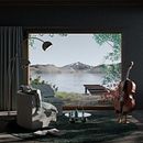 Cello by the lake: my project in Interior ArchViz course by Camille Boldt. Een project van Architectuur, Interactief ontwerp, Digitale architectuur y Architecturale visualisatie van Frank Bosma - 29.12.2021