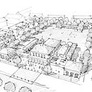 Proposed Town Center Development. Un proyecto de Arquitectura, Ilustración arquitectónica, Dibujo a lápiz, Dibujo, Diseño y Dibujo digital de JJ Zanetta - 01.01.2022