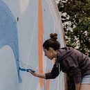 Mural "Ocio y tiempo libre". Traditional illustration, and Street Art project by Sara Perez - 07.05.2021