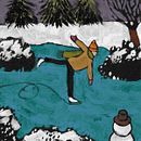 Ice skater postcard illustration . Ilustrasi tradisional, Dan Desain Produk proyek oleh Lise Goossens - 01.02.2022