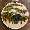 My project in Weaving, Embroidery & Punch Needle: Create a Textile Painting course. Accessor, Design, Arts, Crafts, Embroider, Decoration, Fiber Arts, Punch Needle, Weaving, and Textile Design project by Shannon Pyles - 01.15.2022