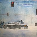 Winter in northern ststes. Painting project by Anil Khare - 01.03.2022