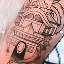Viagem de Chihiro (Tattoo). Tattoo Design, and Traditional illustration project by Nathália Longobardi - 12.12.2021