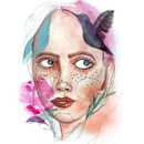 Mój projekt z kursu: Portret ilustrowany z użyciem akwareli . Ilustrație tradițională, Arte plastice, Pictura, Desen, Pictură în acuarelă, Desen de portret și Desen artistic de Anna Sagan - 01.06.2022