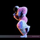 Fluffy Astronaut  - only for colour-lovers. Een project van  3D-ontwerp, 3D, Grafisch ontwerp, Digitale illustratie,  3D-modellering,  Artistieke tekening, 3D-karakterontwerp y Digitale tekening van Barbara Fumarola - 10.01.2022