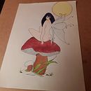 Fata  su fungo. Un proyecto de Ilustración tradicional de Elisa - 11.01.2022