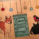 Gocco print for Xmas. Screen Printing project by cozyredwolf - 12.01.2021