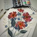 Mein Kursprojekt: Blumen-Kompositionen mit Aquarell malen. Un projet de Illustration traditionnelle, Beaux Arts, Peinture, Aquarelle, Illustration botanique et Illustration naturaliste de freikreativ - 12.01.2022