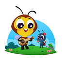 The bee and ladybird. Ilustração tradicional, Animação, Design de personagens e Ilustração digital projeto de Hellen Caroline - 12.01.2022