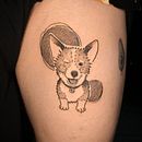 Corgi . Projekt z dziedziny Projektowanie tatuaż użytkownika Agnieszka Szneidrowska - 16.01.2022