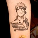 Naruto and the kitten. Projekt z dziedziny Projektowanie tatuaż użytkownika Agnieszka Szneidrowska - 16.01.2022