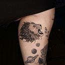 Roaring lion. Projekt z dziedziny Projektowanie tatuaż użytkownika Agnieszka Szneidrowska - 16.01.2022