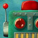 Robot retro. Un projet de Illustration traditionnelle, Illustration numérique , et Conception de personnages de Victor Bencomo Peña - 17.01.2022