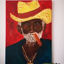oil portrait of a man with cigar. Oil Painting, Traditional illustration, and Painting project by Marilyn Richter - 01.18.2022
