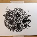 Floral Tattoo Flash. Un progetto di Illustrazione tradizionale, Belle arti, Graphic design, Disegno, Pittura ad acquerello, Design di tatuaggi, Illustrazione botanica e Illustrazione con inchiostro di Robin - 18.01.2022