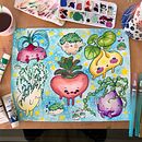 Squishy Plants and Veggies. Traditional illustration project by Anna Spitz - 01.18.2022