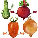 Legumes Amigos. Traditional illustration, Digital Painting, and Character Design project by Eugenio Medeiros - 01.18.2022