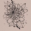 Mon projet du cours : Tatouage botanique en pointillisme. Traditional illustration, Tattoo Design, and Botanical Illustration project by Priscilla BENZ - 01.19.2022
