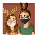 A Couple of Reindeers . % Isabela Lugli tarafından hazırlanan Geleneksel illüstras, Ve on projesi - 01.20.2022