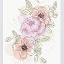 Peony digital sketch. Traditional illustration project by sewingnikki - 12.28.2021