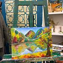 Autumn in mountains. Projekt z dziedziny  Sztuki piękne, Trad, c, jna ilustracja, Craft,  Malarstwo, Malarstwo olejowe,  R, sunek, R, sunek realist i czn użytkownika Anna Pirog - 11.11.2021