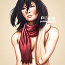 Mikasa Ackerman - Fan Art Ein Projekt aus dem Bereich Traditionelle Illustration, H, werk, Kreativität und Portfolioverwaltung von Justin Umali - 11.01.2022