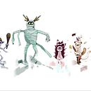 The woodland mummy gang. Ilustração tradicional, Design de personagens, Ilustração digital, Ilustração infantil, e Narrativa projeto de Dehaerne Deborah - 22.01.2022