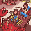 Ilustración digital aplicada a productos: Road trip en un cangrejo. Traditional illustration, Graphic Design, and Digital Illustration project by JPablo Matz - 01.24.2022