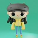 My project in Kawaii Character Creation in 3D with Blender  course. Traditional illustration, Character Design, Digital Illustration, 3D Modeling, and Manga project by creahimeee - 01.24.2022