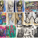 Monachos y garabatos. Fine Arts, Sketching, Creativit, Drawing, Sketchbook, and Traditional illustration project by Felipe Angel Campo - 01.25.2022