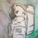 astronauta. Traditional illustration project by Aleja Escorcia - 01.25.2022