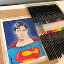 Christopher Reeve - Superman . Ilustrație tradițională, Arte plastice, Desen în creion, Desen, Desen de portret, Desen realist, Desen artistic și Desen în creion colorat de Agustin Machetanz - 01.24.2022