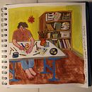 selfportrait while drawing. Een project van Traditionele illustratie van regnsang - 25.01.2022