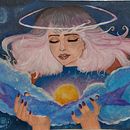 Mother Saturn. Un proyecto de Pintura acrílica, Pintura y Diseño de personajes de Pusca Madalina - 27.01.2022