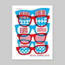 Elvis Costello screen printed poster Ein Projekt aus dem Bereich Design, Traditionelle Illustration, Werbung, Musik, Grafikdesign und Siebdruck von Dan Stiles - 01.03.2015