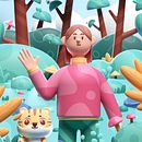My project in Cinema 4D: Bring Playful 3D Illustrations to Life course. Projekt z dziedziny 3D, Trad, c, jna ilustracja i Design użytkownika fengz - 30.01.2022