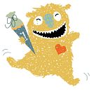 Entwicklung von Monsterfiguren zur Einschulung, Gestaltung von T-Shirts und einem Memorie-Spiel. Ilustração tradicional, Design de personagens, Design gráfico, e Design de videogames projeto de Marita Giesen - 02.02.2022