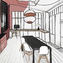 Croquis Aménagement Intérieur. Un progetto di Design, Illustrazione tradizionale e Architettura d'interni di Solène Gignet - 03.02.2022