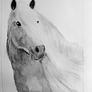 Simple monocolor Horse shows how minimal strokes can work out well . Lukisan Cat Air proyek oleh greg_45 - 01.28.2022