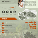 Fact Sheet for School Presentation on Jamaica Kincaid's "A Small Place". Design, Design gráfico e Infografia projeto de Pedro Guevara - 24.09.2021