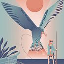 Seagull and the girl – vector illustration. Traditional illustration, Vector Illustration, Digital Illustration, and Editorial Illustration project by Yana Strunina - 02.09.2022