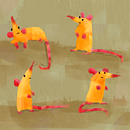 Four Yellow Mice. Projekt z dziedziny Trad, c, jna ilustracja, Ilustracja c i frowa użytkownika sweeneyjod - 09.02.2022